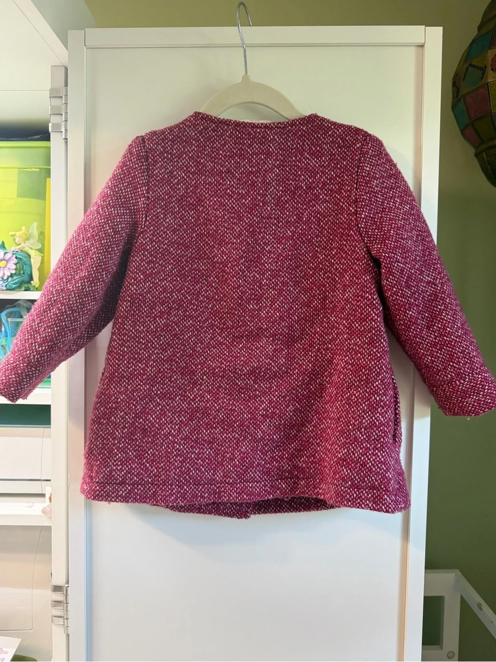 Crazy 8 Girls' Pink Tweed Double-Breasted Pea Coat